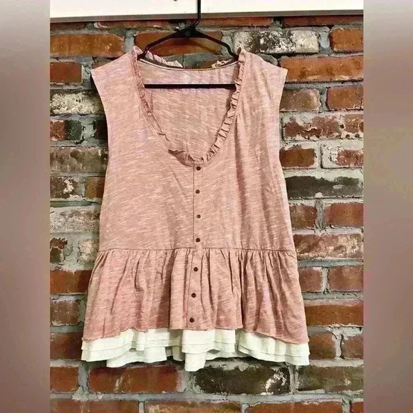Anthropologie Pilcro & The Letterpress Ruffle Layered Tank Size Small - Picture 2 of 7
